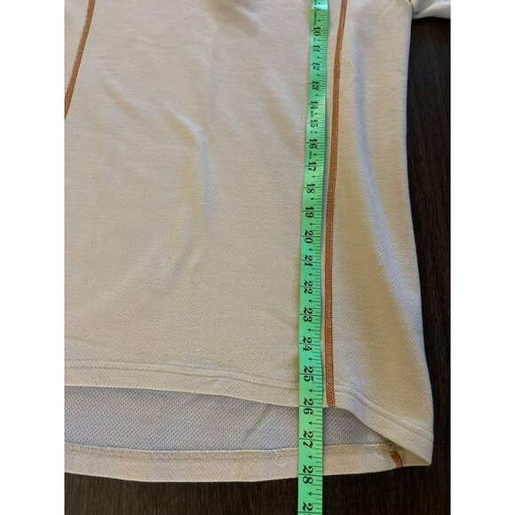 Helly Hansen Beige & Rust Merino Wool Blend 1/2 Zip Base Layer Pullover Top Size - Picture 6 of 8